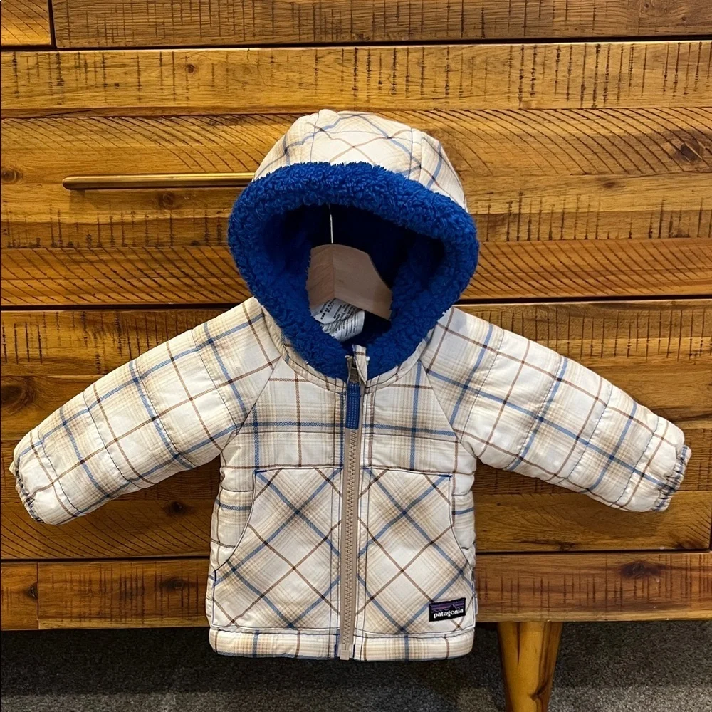 Patagonia Baby Reversible Hooded Jacket with Blue Lining